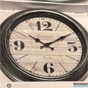 Rustic Black and White Wall Clock